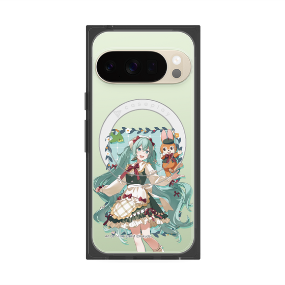 Premium Square Case with Pixelsnap［ Hatsune Miku × Kuppy Ramune - Hatsune Miku × Kuppy - Full-body Illustration 1 ］