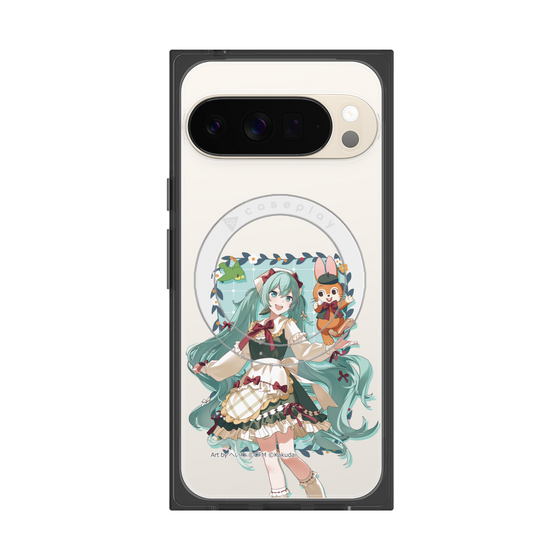 Premium Square Case with Pixelsnap［ Hatsune Miku × Kuppy Ramune - Hatsune Miku × Kuppy - Full-body Illustration 1 ］