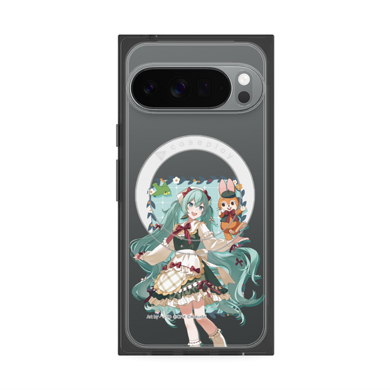 Premium Square Case with Pixelsnap［ Hatsune Miku × Kuppy Ramune - Hatsune Miku × Kuppy - Full-body Illustration 1 ］