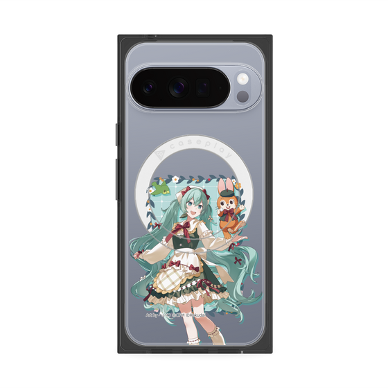 Premium Square Case with Pixelsnap［ Hatsune Miku × Kuppy Ramune - Hatsune Miku × Kuppy - Full-body Illustration 1 ］