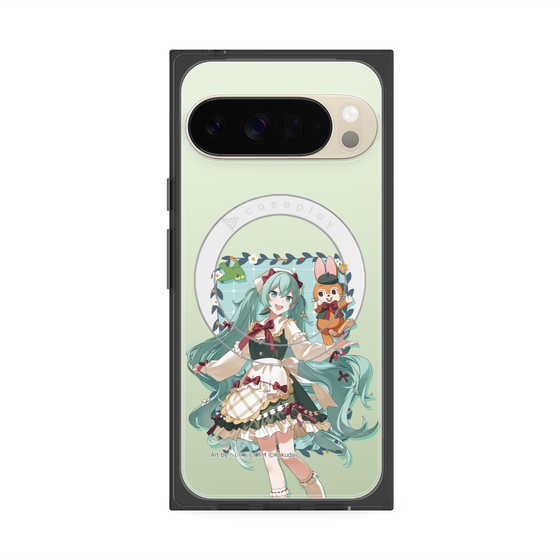 Premium Square Case with Pixelsnap［ Hatsune Miku × Kuppy Ramune - Hatsune Miku × Kuppy - Full-body Illustration 1 ］