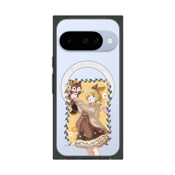 Premium Square Case with Pixelsnap［ Hatsune Miku × Kuppy Ramune - Kagamine Rin × Ram - Full-body Illustration 1 ］