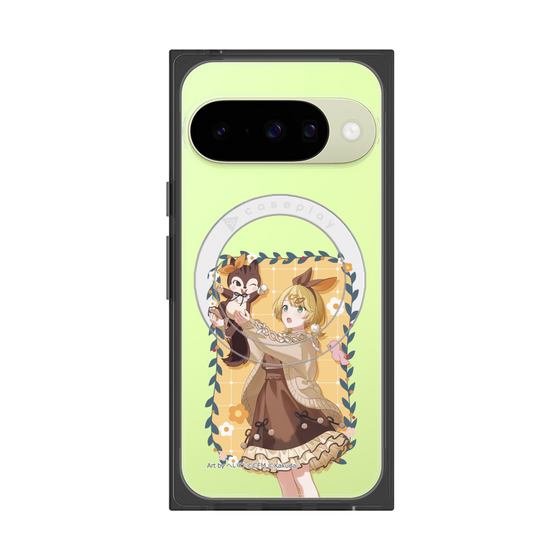Premium Square Case with Pixelsnap［ Hatsune Miku × Kuppy Ramune - Kagamine Rin × Ram - Full-body Illustration 1 ］