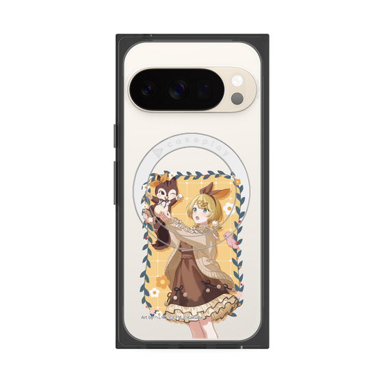Premium Square Case with Pixelsnap［ Hatsune Miku × Kuppy Ramune - Kagamine Rin × Ram - Full-body Illustration 1 ］
