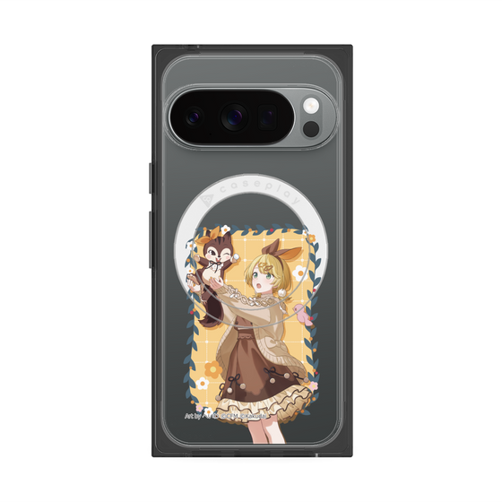 Premium Square Case with Pixelsnap［ Hatsune Miku × Kuppy Ramune - Kagamine Rin × Ram - Full-body Illustration 1 ］