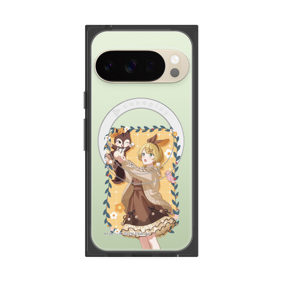 Premium Square Case with Pixelsnap［ Hatsune Miku × Kuppy Ramune - Kagamine Rin × Ram - Full-body Illustration 1 ］