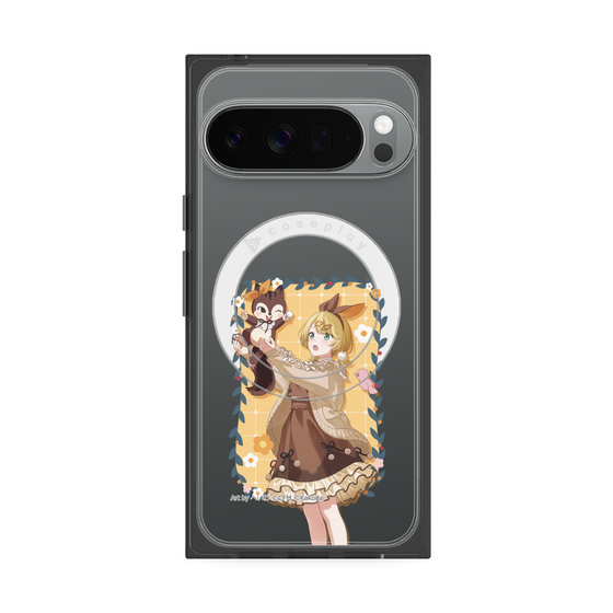 Premium Square Case with Pixelsnap［ Hatsune Miku × Kuppy Ramune - Kagamine Rin × Ram - Full-body Illustration 1 ］
