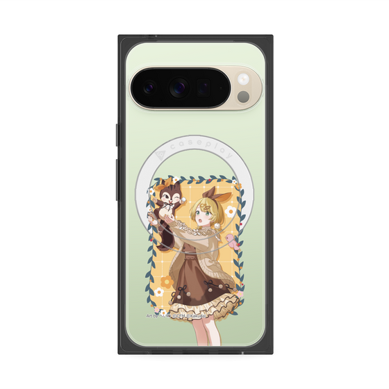Premium Square Case with Pixelsnap［ Hatsune Miku × Kuppy Ramune - Kagamine Rin × Ram - Full-body Illustration 1 ］