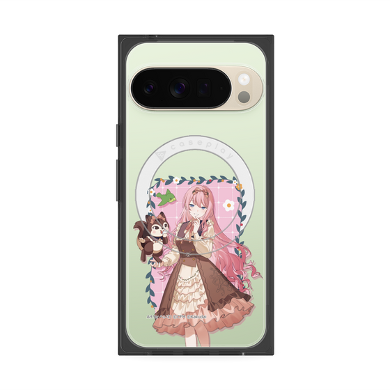 Premium Square Case with Pixelsnap［ Hatsune Miku × Kuppy Ramune - Megurine Luka × Ram - Full-body Illustration 1 ］
