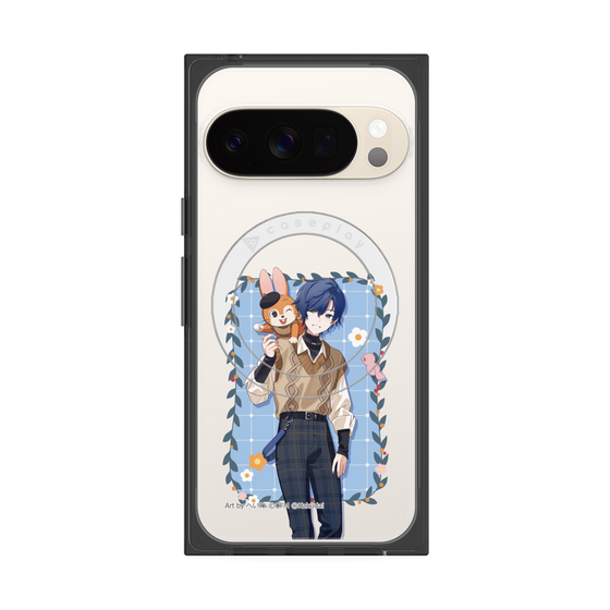 Premium Square Case with Pixelsnap［ Hatsune Miku × Kuppy Ramune - KAITO × Kuppy - Full-body Illustration 1 ］