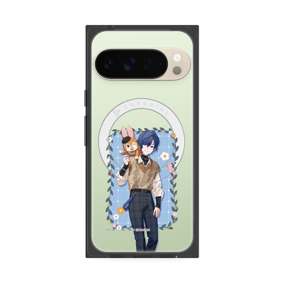 Premium Square Case with Pixelsnap［ Hatsune Miku × Kuppy Ramune - KAITO × Kuppy - Full-body Illustration 1 ］