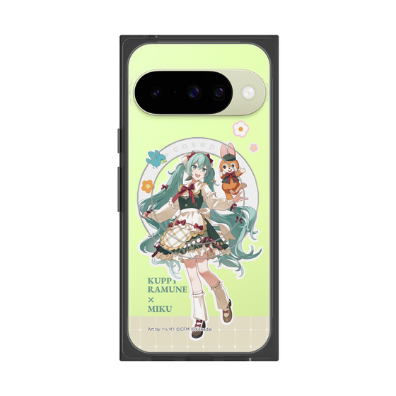 Premium Square Case with Pixelsnap［ Hatsune Miku × Kuppy Ramune - Hatsune Miku × Kuppy - Full-body Illustration 2 ］