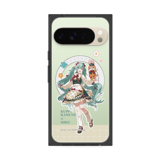 Premium Square Case with Pixelsnap［ Hatsune Miku × Kuppy Ramune - Hatsune Miku × Kuppy - Full-body Illustration 2 ］