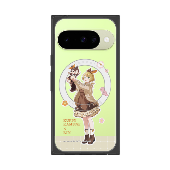 Premium Square Case with Pixelsnap［ Hatsune Miku × Kuppy Ramune - Kagamine Rin × Ram - Full-body Illustration 2 ］