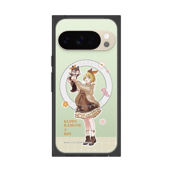 Premium Square Case with Pixelsnap［ Hatsune Miku × Kuppy Ramune - Kagamine Rin × Ram - Full-body Illustration 2 ］
