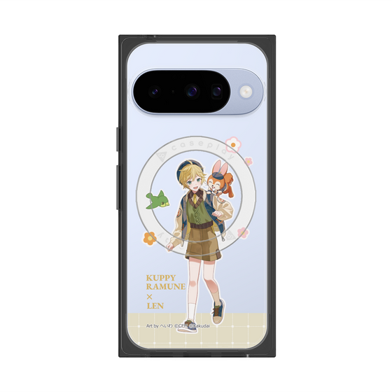 Premium Square Case with Pixelsnap［ Hatsune Miku × Kuppy Ramune - Kagamine Len × Kuppy - Full-body Illustration 2 ］