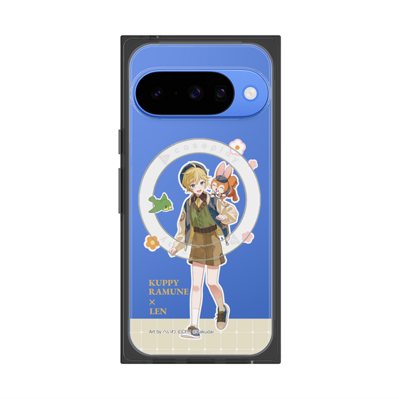 Premium Square Case with Pixelsnap［ Hatsune Miku × Kuppy Ramune - Kagamine Len × Kuppy - Full-body Illustration 2 ］