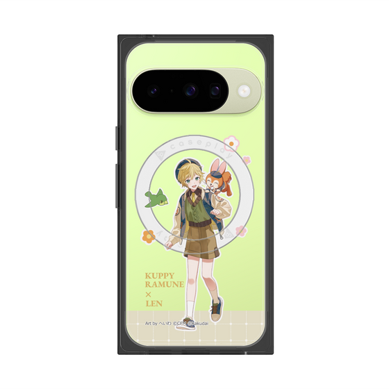 Premium Square Case with Pixelsnap［ Hatsune Miku × Kuppy Ramune - Kagamine Len × Kuppy - Full-body Illustration 2 ］