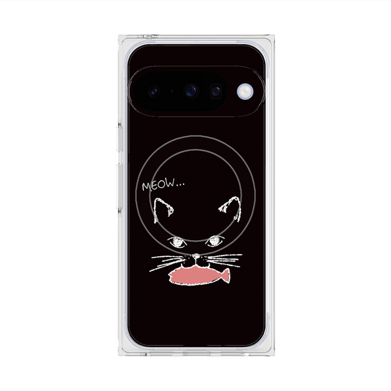 Premium Square Case with Pixelsnap［ Very Greedy Cat - Black ］