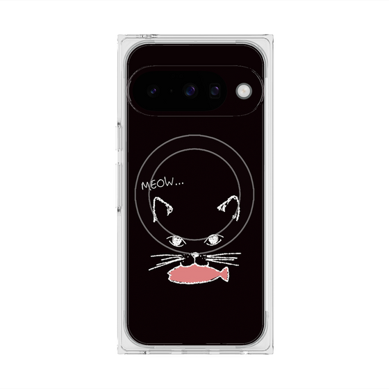 Premium Square Case with Pixelsnap［ Very Greedy Cat - Black ］