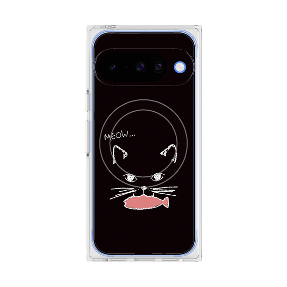 Premium Square Case with Pixelsnap［ Very Greedy Cat - Black ］