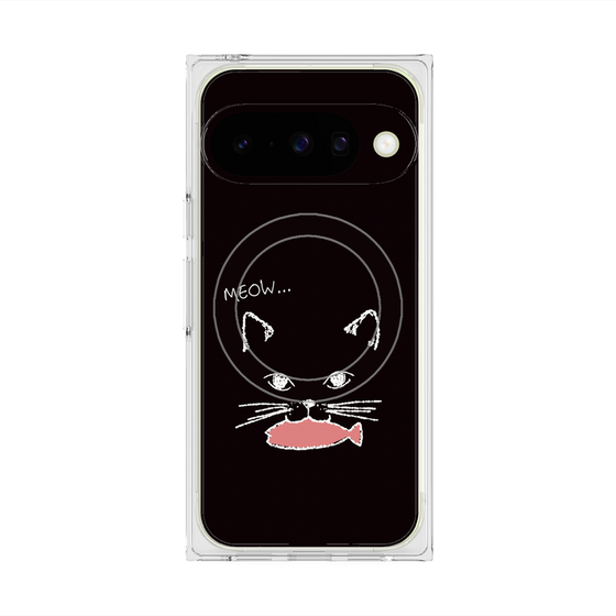 Premium Square Case with Pixelsnap［ Very Greedy Cat - Black ］