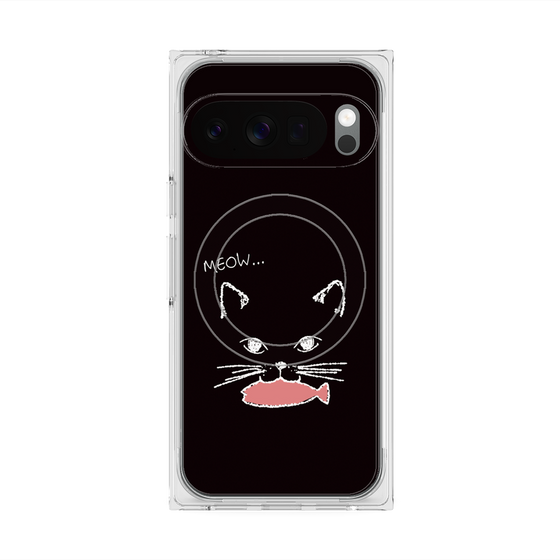 Premium Square Case with Pixelsnap［ Very Greedy Cat - Black ］
