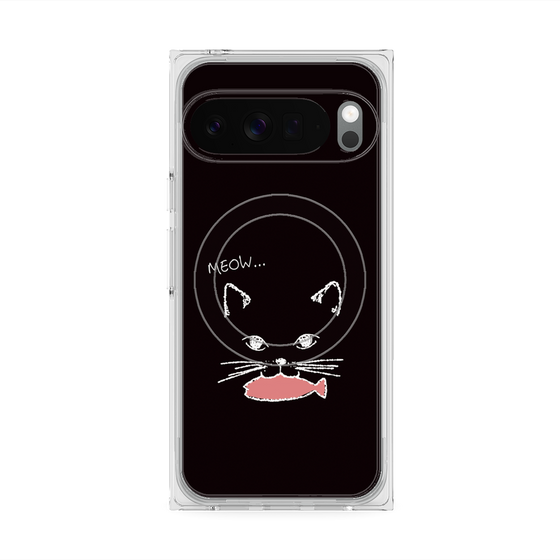 Premium Square Case with Pixelsnap［ Very Greedy Cat - Black ］