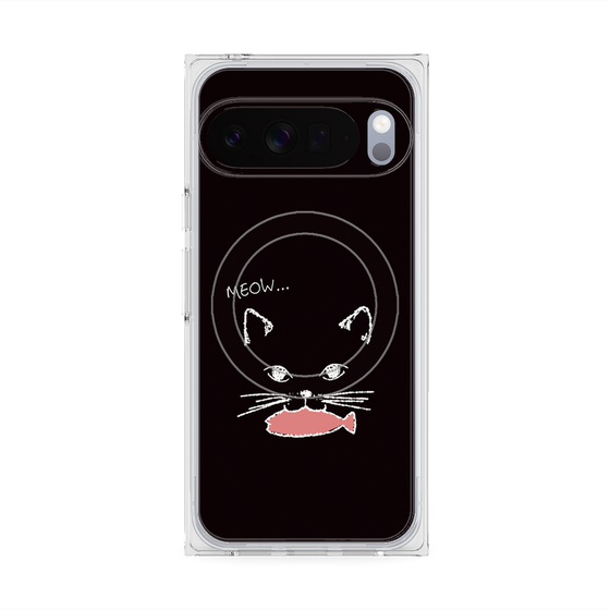 Premium Square Case with Pixelsnap［ Very Greedy Cat - Black ］