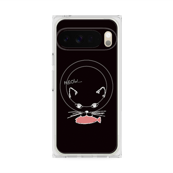 Premium Square Case with Pixelsnap［ Very Greedy Cat - Black ］