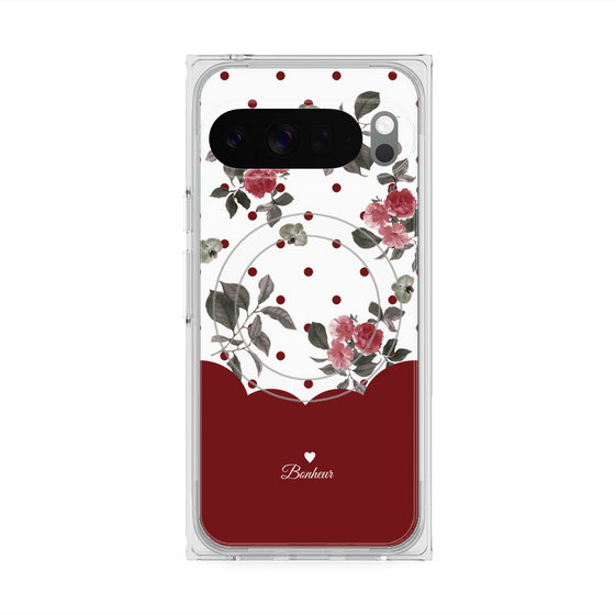 Premium Square Case with Pixelsnap［ Twin Dot Flower - Red ］