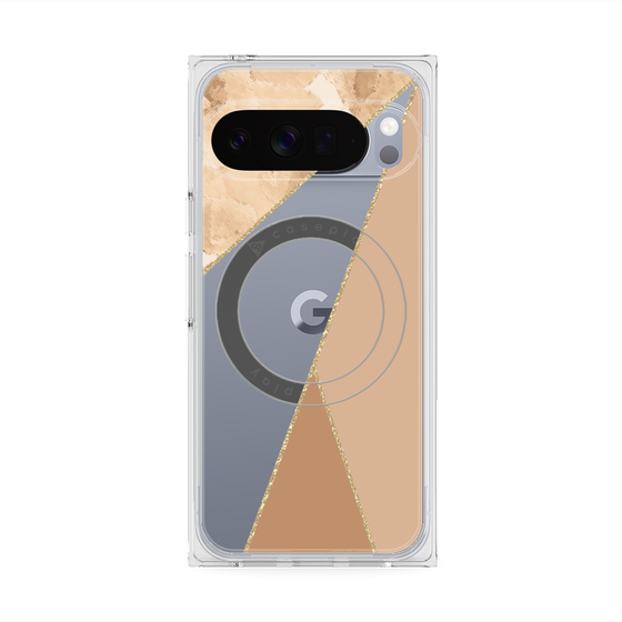 Premium Square Case with Pixelsnap［ Marble Triangle Palette - Beige ］