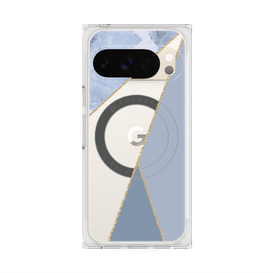 Premium Square Case with Pixelsnap［ Marble Triangle Palette - Blue ］