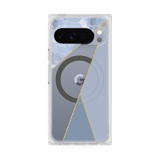 Premium Square Case with Pixelsnap［ Marble Triangle Palette - Blue ］