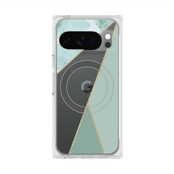 Premium Square Case with Pixelsnap［ Marble Triangle Palette - Green ］