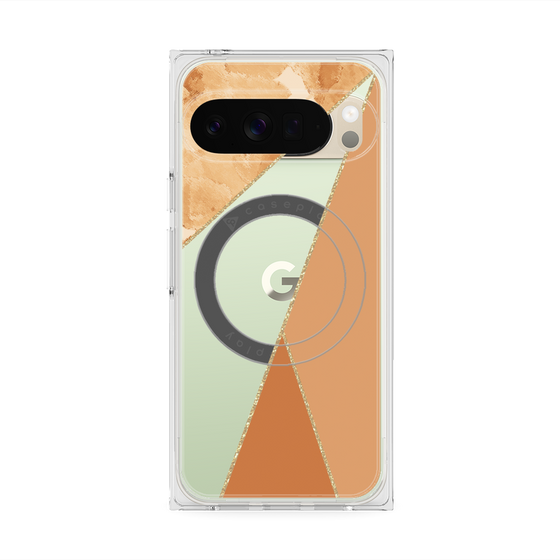 Premium Square Case with Pixelsnap［ Marble Triangle Palette - Orange ］