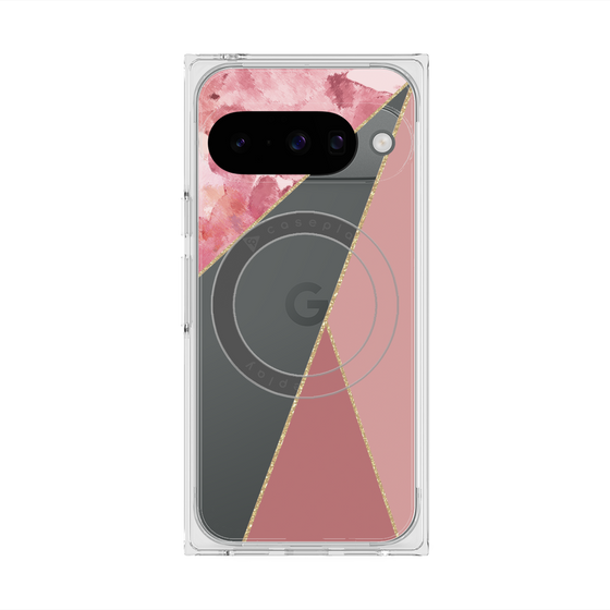 Premium Square Case with Pixelsnap［ Marble Triangle Palette - Pink ］