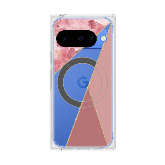 Premium Square Case with Pixelsnap［ Marble Triangle Palette - Pink ］