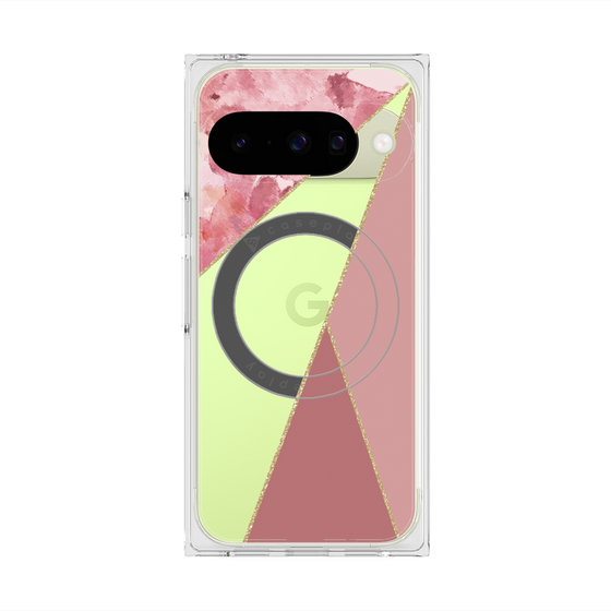Premium Square Case with Pixelsnap［ Marble Triangle Palette - Pink ］
