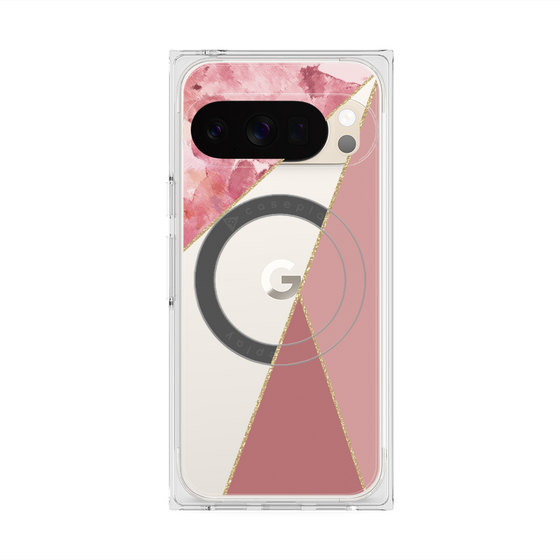 Premium Square Case with Pixelsnap［ Marble Triangle Palette - Pink ］