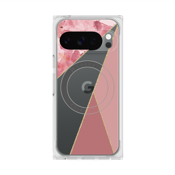 Premium Square Case with Pixelsnap［ Marble Triangle Palette - Pink ］