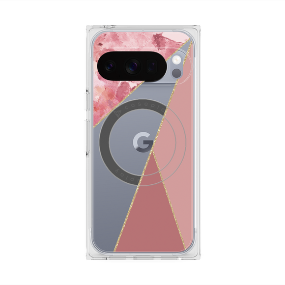 Premium Square Case with Pixelsnap［ Marble Triangle Palette - Pink ］