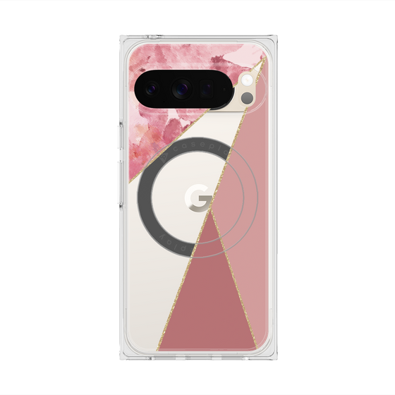 Premium Square Case with Pixelsnap［ Marble Triangle Palette - Pink ］