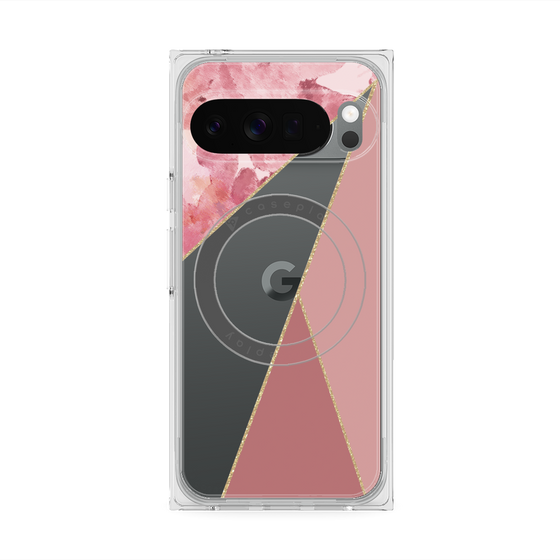Premium Square Case with Pixelsnap［ Marble Triangle Palette - Pink ］
