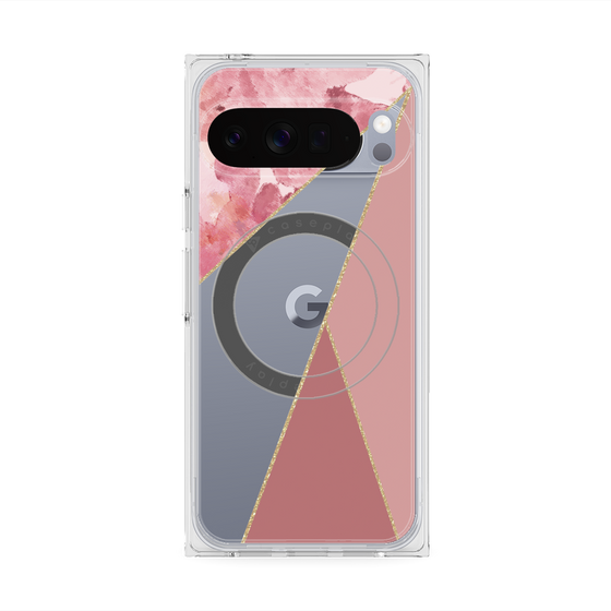 Premium Square Case with Pixelsnap［ Marble Triangle Palette - Pink ］