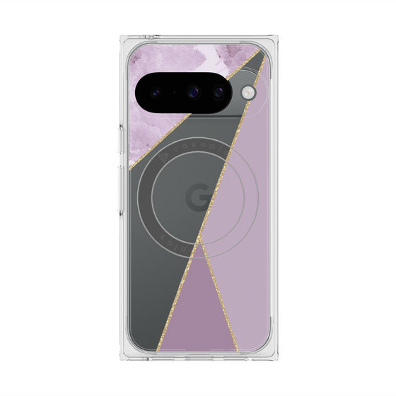 Premium Square Case with Pixelsnap［ Marble Triangle Palette - Purple ］