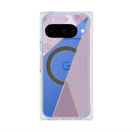 Premium Square Case with Pixelsnap［ Marble Triangle Palette - Purple ］