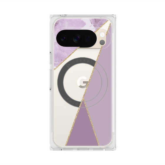 Premium Square Case with Pixelsnap［ Marble Triangle Palette - Purple ］