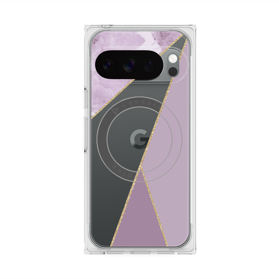 Premium Square Case with Pixelsnap［ Marble Triangle Palette - Purple ］