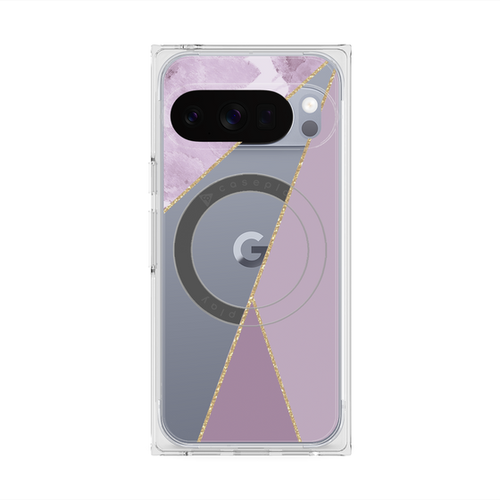 Premium Square Case with Pixelsnap［ Marble Triangle Palette - Purple ］